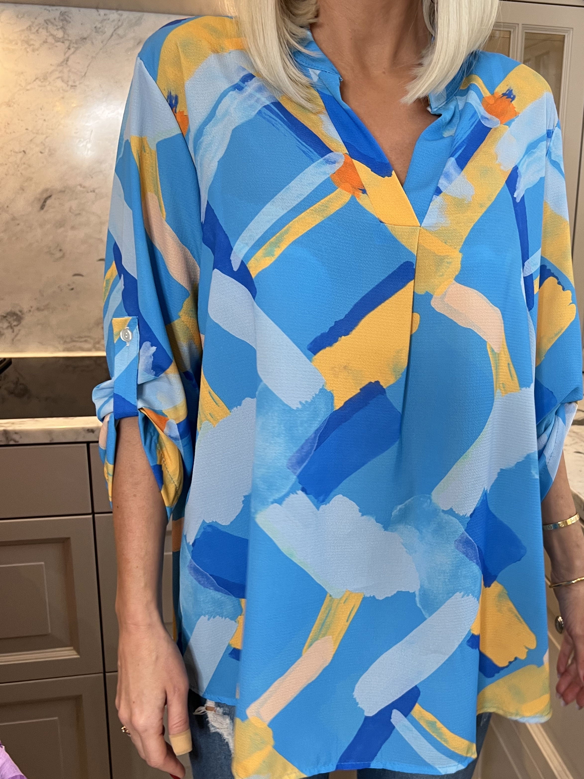 Vanesa Art - Mönstrad flerfärgad tunika